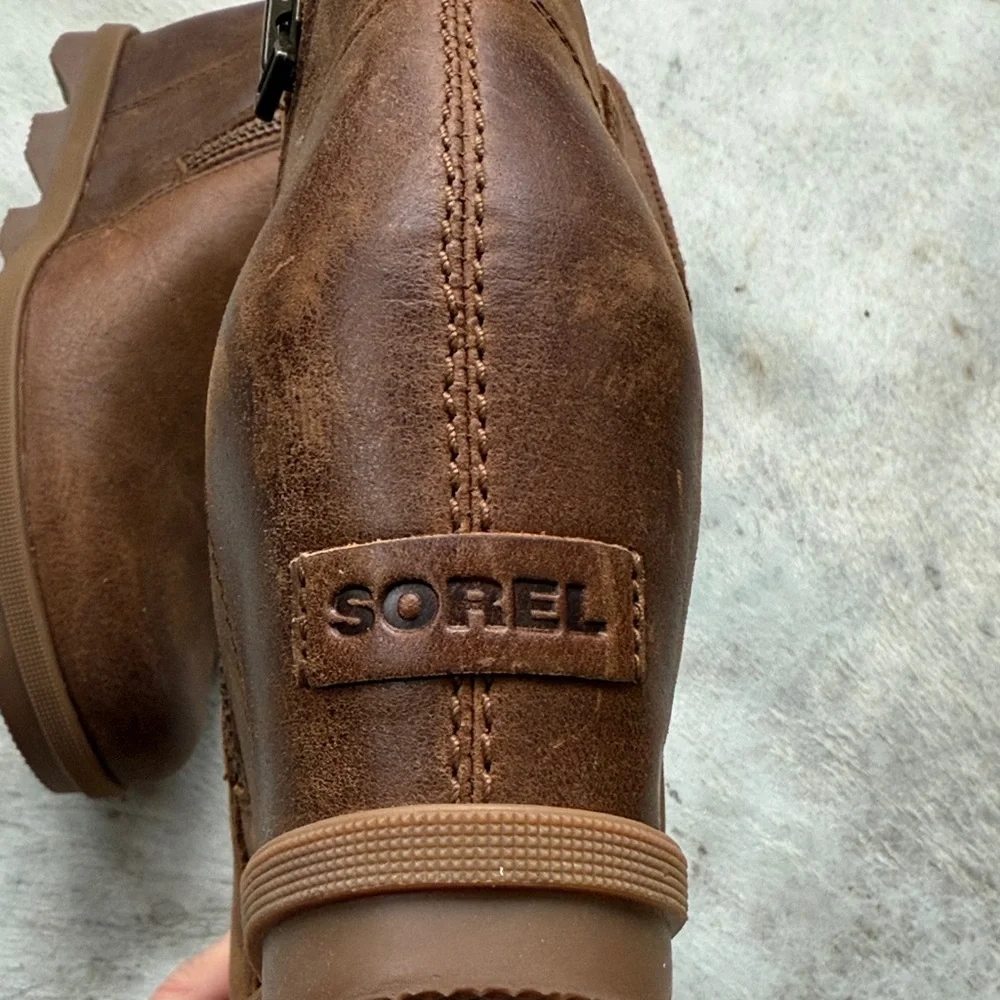 Sorel Joan of Arctic Brown Leather Ankle Boots - Picture 3 of 9